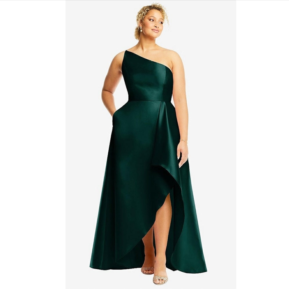 ALFRED SUNG: One-Shoulder Satin Gown (NWT)